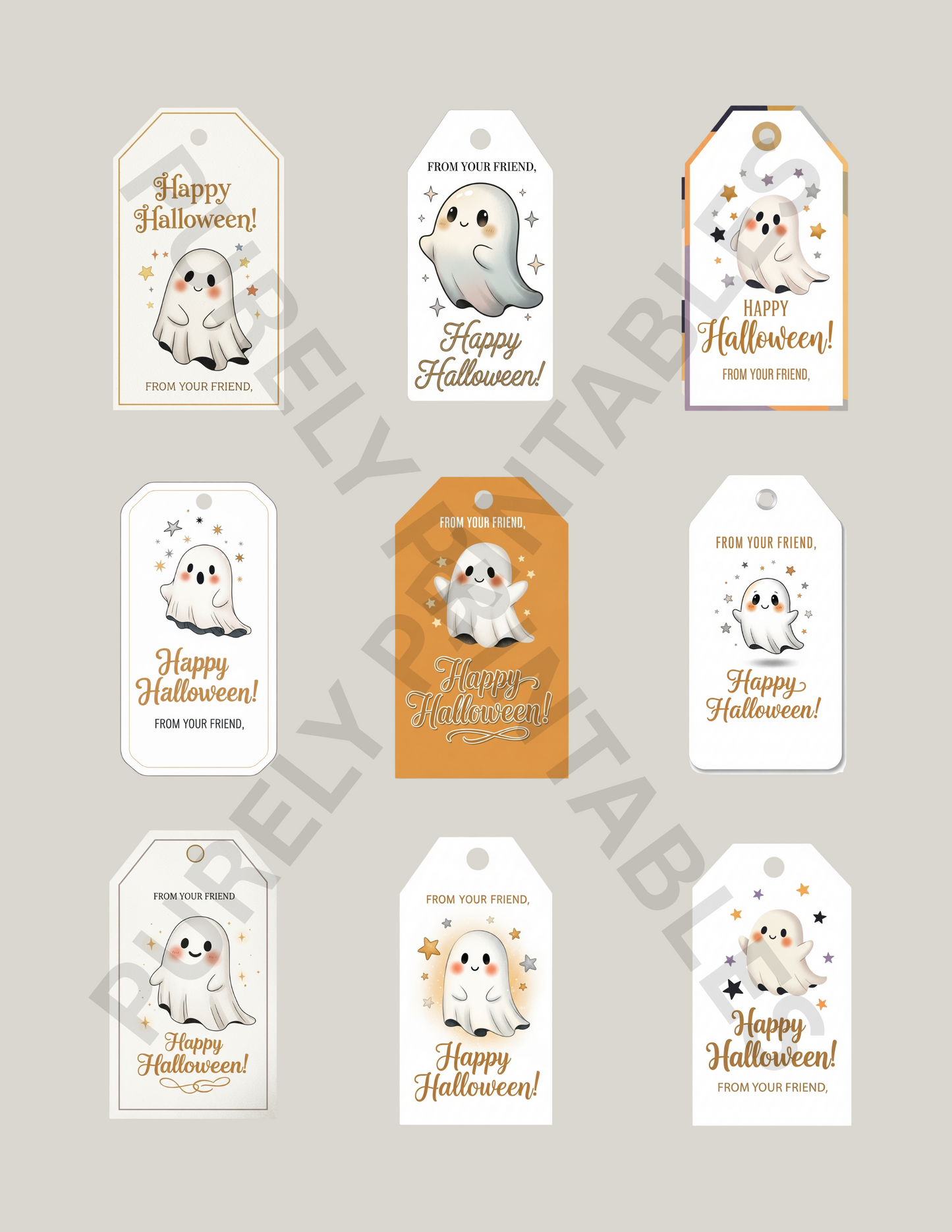 Cute Ghost Halloween Gift Tags