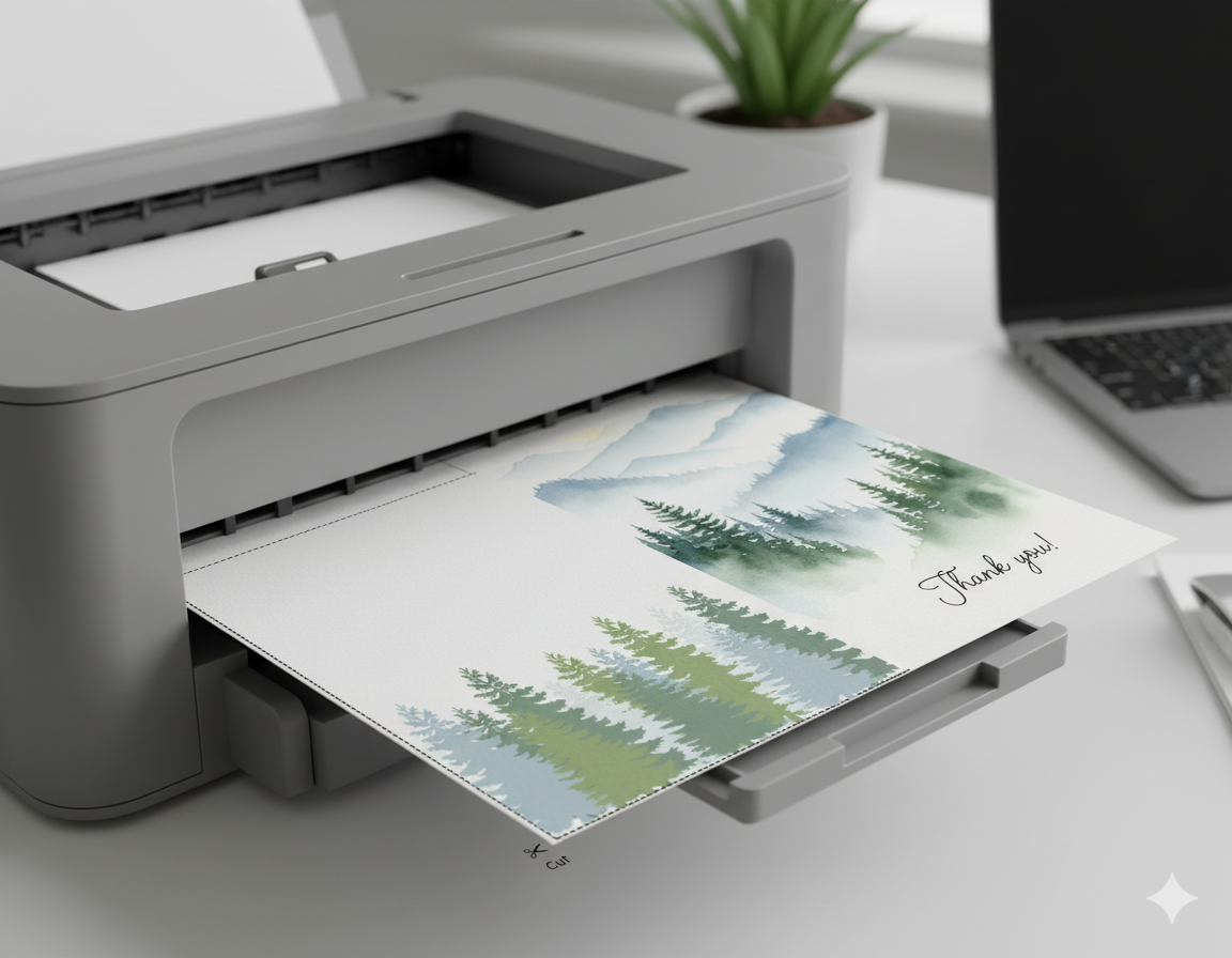 Evergreen Serenity Thank You Card