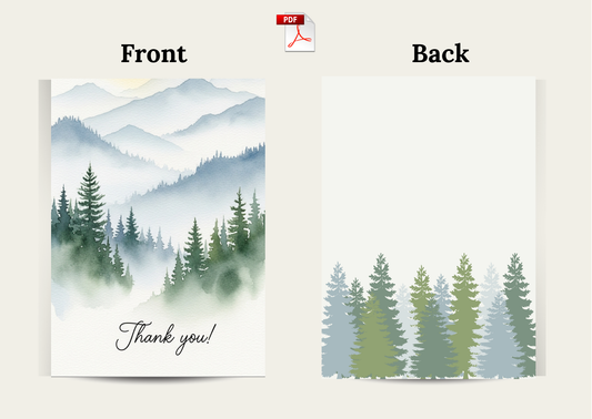 Evergreen Serenity Thank You Card