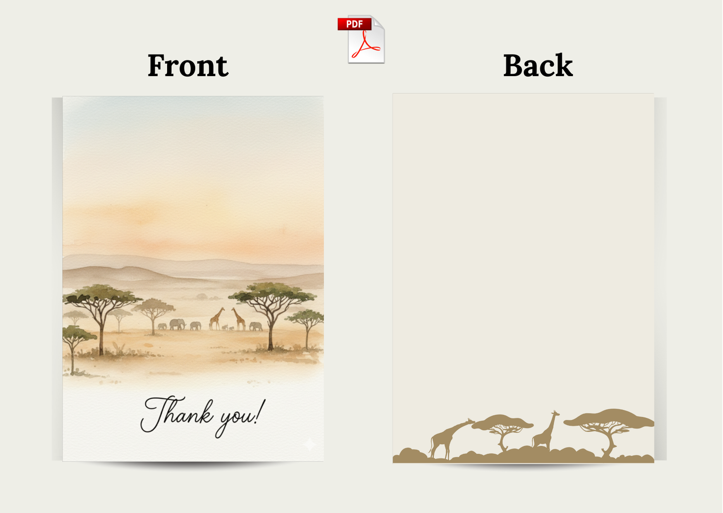 Savanna Sunset Thank You Card