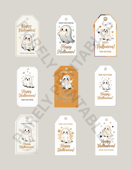 Cute Ghost Halloween Gift Tags