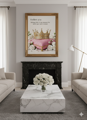 Esther 4:14 Christian Wall Art | Printable Bible Verse Wall Decor | “Perhaps This Is the Moment” Scripture Art