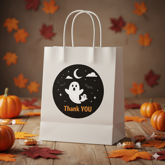Ghostly Thank You Stickers Sheet _ Printable