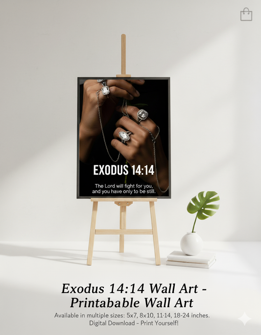 EXODUS 14:14 Printable Wall Art - The Lord Will Fight For You