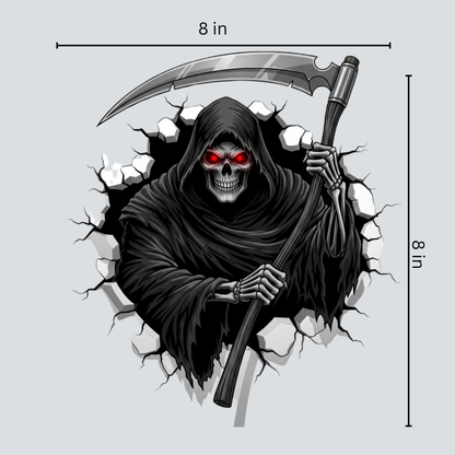 The Reaper's Grasp - Spooky 3D Tear Sticker_8x8 inch Printable PNG File