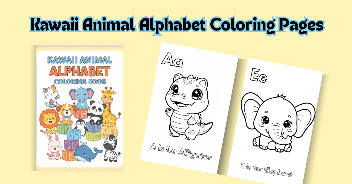 Kawaii Animal Alphabet Coloring Book | Printable ABC Coloring Pages for Kids