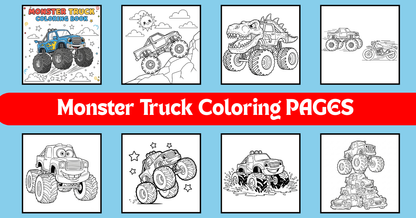 Monster Truck Coloring Book for Kids – Fun Big Wheels Coloring Pages with Bold Outlines (11.25 x 11.25 in, Printable )